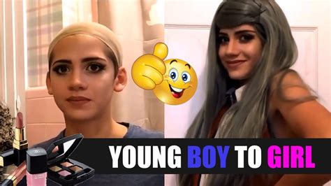 Young Boy To Girl Transformation Makeup Dress Up Boy To Girl