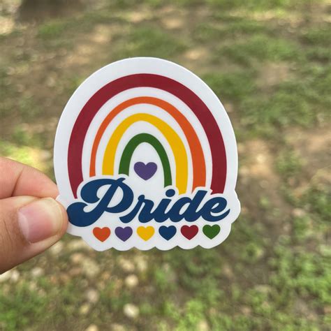 rainbow pride sticker lgbtq stickers queer stickers lgbt etsy