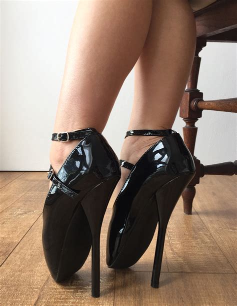 18cm fetish ballet stiletto heel mary janes 2 ankle straps custom colo refuse to be usual