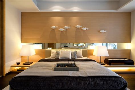Modern Oriental Bedroom Blone Wood Cool Neutrals Steve Leung Interior Design Ideas