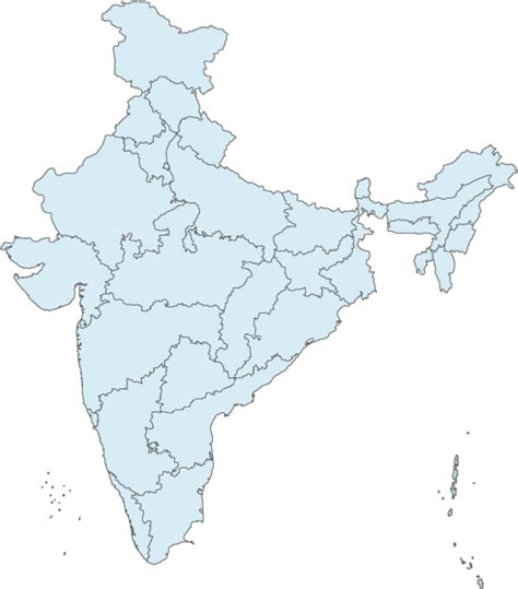 States And Territories Of India Blank Map Mapa Polityczna Png Clipart