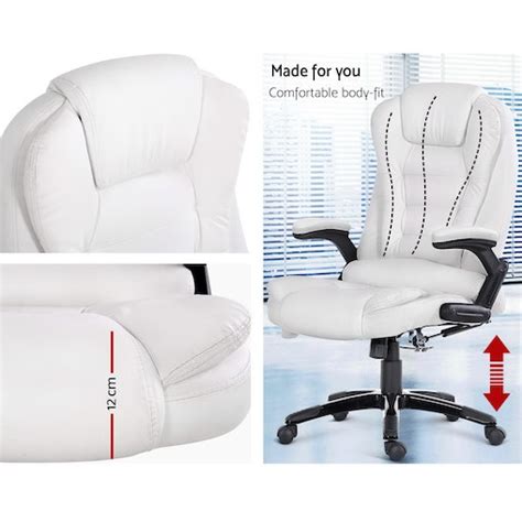 buy artiss massage office chair 8 point leather computer chairs at barbeques galore