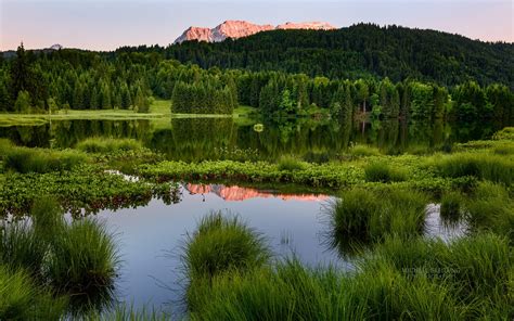 Wallpaper Landscape Forest Mountains Lake Water Reflection