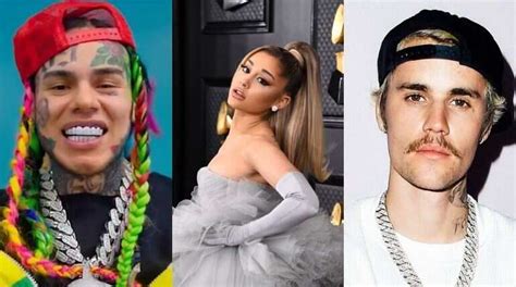 tekashi 6ix9ine accuses ariana grande and justin bieber of buying no 1 spot at billboards the