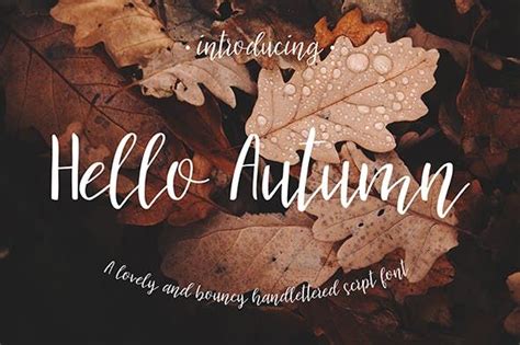 Hello Autumn Script Font — Truetype Ttf Handlettering Otf Ttf Hello