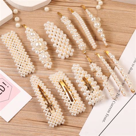 12 pcs pearl hair clips large hair clips pins barrette hair for women girls elegant