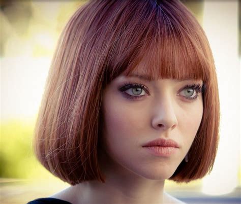 Amanda Seyfried Movies Pictures In Her Bob Hairstyle With Long Bang