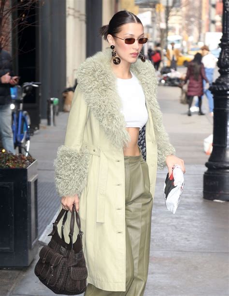 braless bella hadid arrives at the park avenue armory for the marc jacobs fashion show 59
