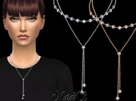 Double Round Crystals Necklace By Natalis At Tsr Sims 4 Updates