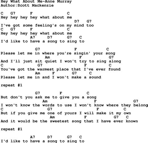 Country Musichey What About Me Anne Murray Lyrics And Chords