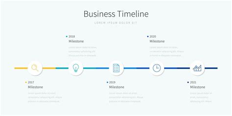 Business Timeline Infographic Design For Office Presentation With Icons