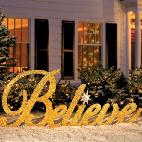 Believe Metal Christmas Yard Decor  Decorating with christmas lights