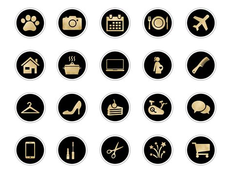 Plus, download 40 free highlight icons designed by pros. Gold & Black Instagram Icons (103369) | Icons | Design Bundles