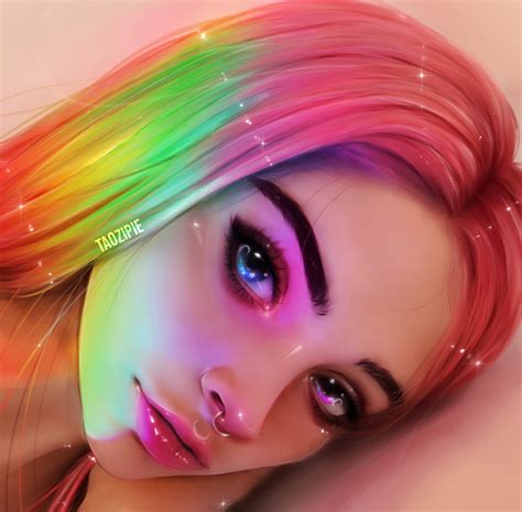 Artstation Rainbow Olivia Derivas In 2020 Digital Art Girl