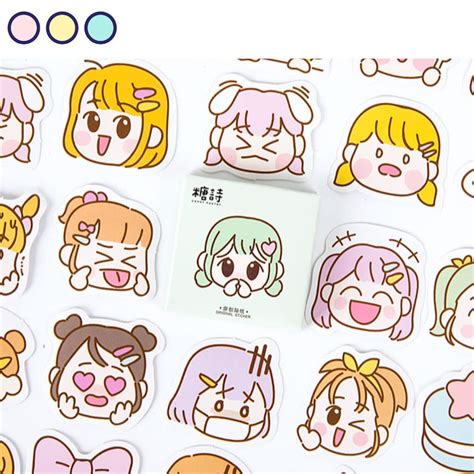 45 Cute Kawaii Girl Stickers Kawaii Girl Stickers For Bujo Etsy