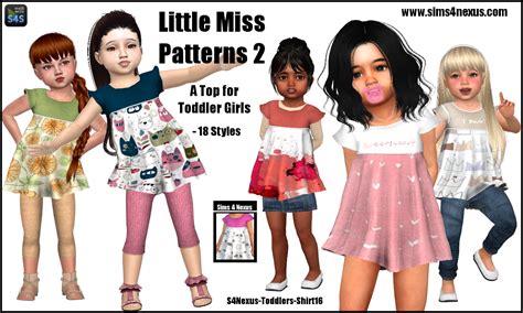 Sims 4 Ccs The Best Little Miss Patterns 2 A Top For Toddler Girls