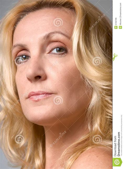 Portrait Of Mature Blond Woman Stock Photo Image Of