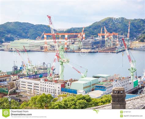 View Of Nagasaki Port Harbour Editorial Photography Image Of
