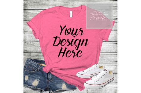 Download Bella Canvas 3001 pink Unisex T-shirt Mock Up shirt ...