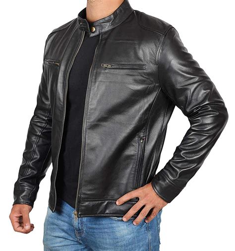 Mens Black Lambskin Leather Jacket Rockstar Jacket