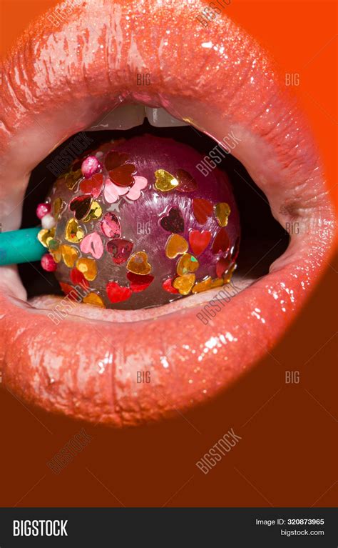 Lollipop Orange Mouth Image And Photo Free Trial Bigstock