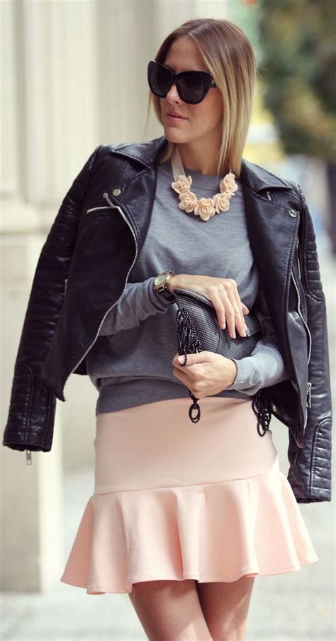 Color Combo To Try Pink And Gray Outfits Sortashion Fashion Edgy