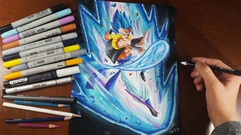 The fused form of goku and vegeta after performing the fusion dance properly. Drawing Gogeta Blue | Dragon Ball Super Broly - YouTube
