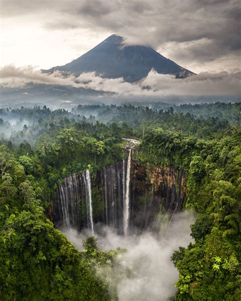 Waterfall And Mountain East Java Indonesia Stickety Sweeet