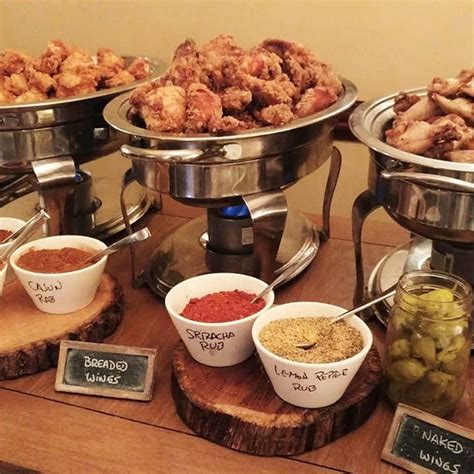 Wings Stop Station Wedding Reception Food Buffet Wedding Food Bars