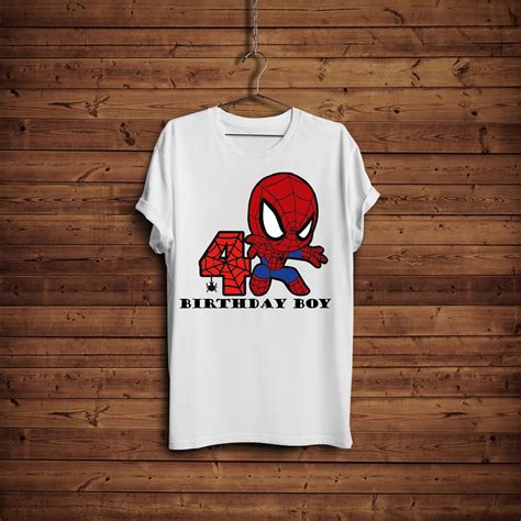 Spiderman 4th Birthday SVG Spiderman birthday boy PNG file for | Etsy