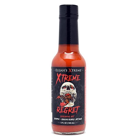 Buy Elijah S Xtreme Regret Hot Sauce Carolina Reaper Trinidad Scorpion Garlic Hot Sauce