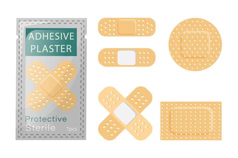 A Set Of Medical Plaster For Wounds Sterile Plaster Packaged Adhesive