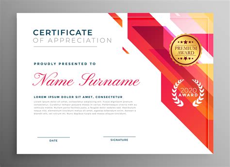 Creative Certificate Of Appreciation In Abstract Style Download Free