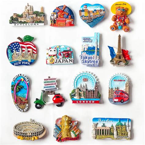 Custom Cities Souvenir Fridge Magnet For Different Countries