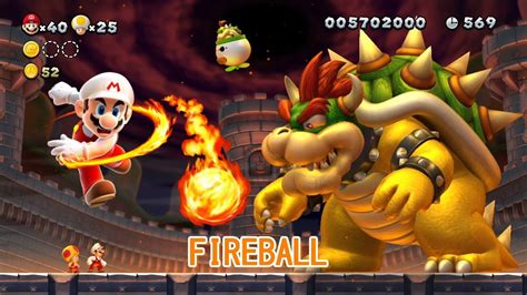 Fire Mario Gameplay Vs All Bosses New Super Mario Bros U 2 Player