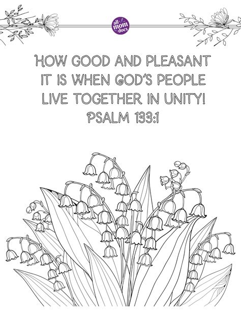 Bible Memory Verse Coloring Page Psalm 1331 Allmomdoes