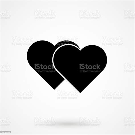 Herzsymbol Herzsymbol Zwei Herzensymbol Isoliert Vektorillustration