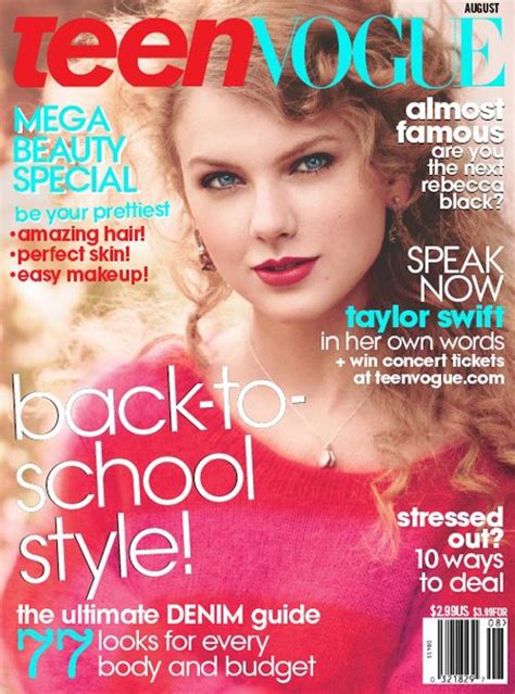 Teencelebbuzz Taylor Swift Covers Teen Vogue August 2011