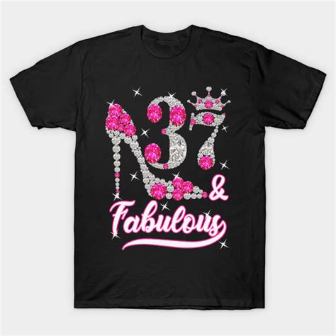 Womens 37 And Fabulous 37th Birthday Diamond T Tee Tshirt Women 37