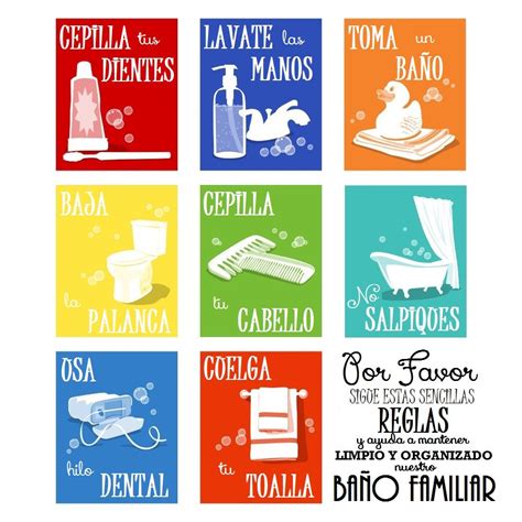 Reglas Para Baño En Español Imprimible Gratis Clipart Cabinet