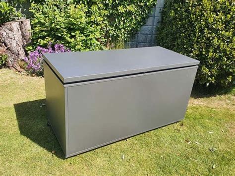 Metal Outdoor Storage Box Mojave Gazebo Cushion Box Grey 160cm