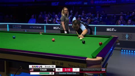 Video Thor Makes Brilliant Century In Snooker Shoot Out Video Eurosport