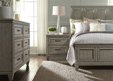 These complete furniture collections include everything you need to outfit the entire bedroom in coordinating style. Grayton Grove Driftwood Panel Bedroom Set from Liberty ...