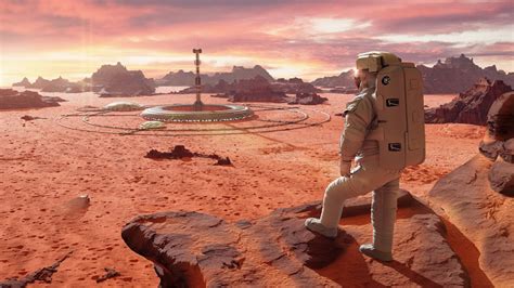 Astronaut Looking At Martian Colony By Dotted Yeti The Martian