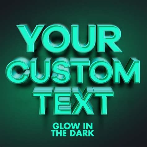 Your Custom Text Decal Sticker Glow In The Dark 2 Pack Glow In The