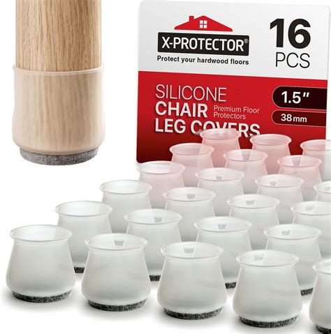 Buy Silicone Chair Leg Floor Protectors With Felt Pads X Protector