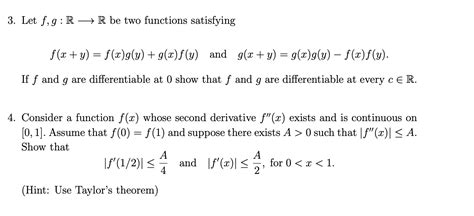 solved 3 let f g r r be two functions satisfying f x y