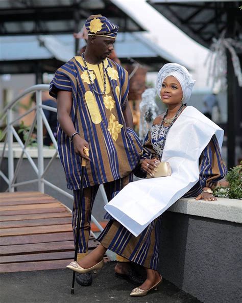 African Traditional Wedding Aso Oke For Couplecomplete Yoruba Etsy