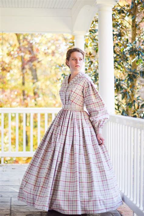 Civil War Day Dress 1860s Reenactment Victorian Costume Etsy