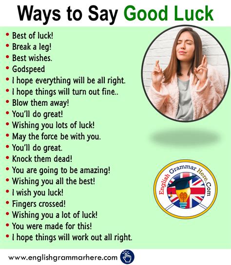 Ways To Say Good Luck In English English Grammar Here